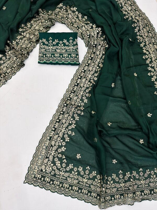 Soft organza silk saree - Image 4