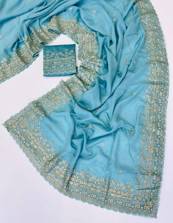 Soft organza silk saree - Image 3