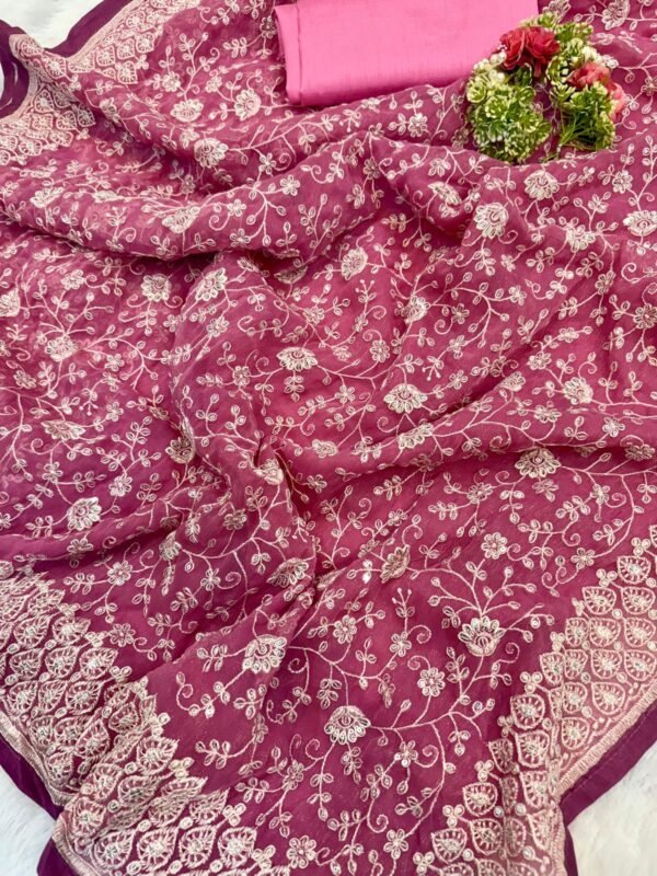 shimmer silk Saree - Image 3