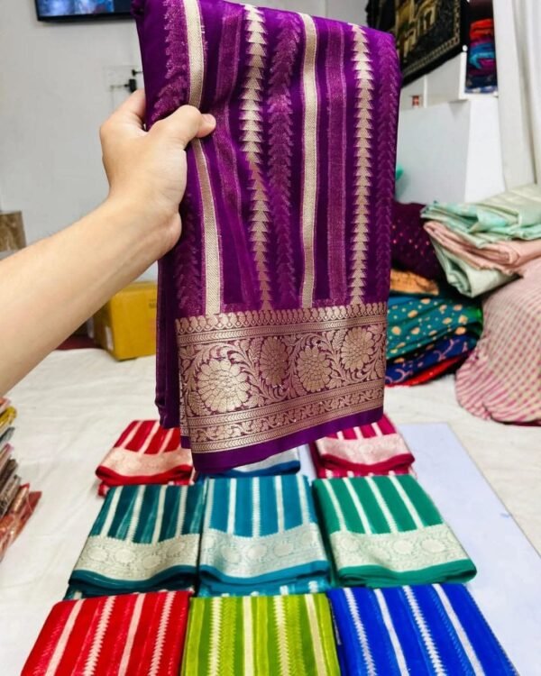 Banarasi kora organza saree - Image 7